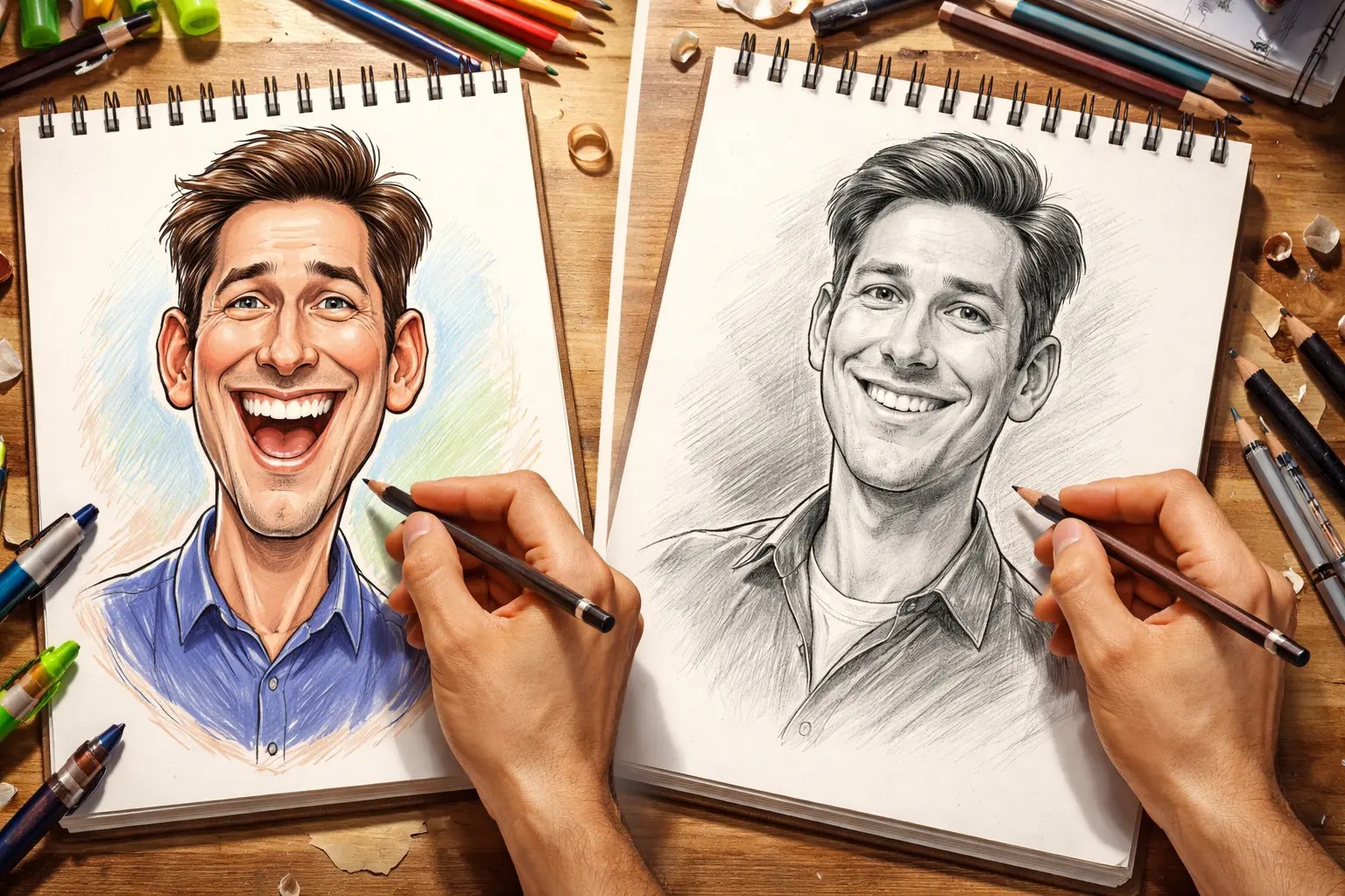 What is the difference between a caricature and a drawing?